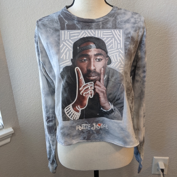 Chemistry Poetic Justice Tupac Tie Dye Crop Shirt Sz M - Picture 2 of 5